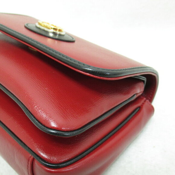 Gucci chain Shoulder Bag leather red black - Picture 8 of 9